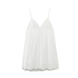 Women's Summer New Holiday Style Loose Back Vertical Lace Short Dress