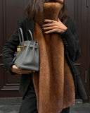 2025 Spring Women's Women's Vest Comfortable Leisure High-Necked Fur Sleeveless Waist Warm Vest