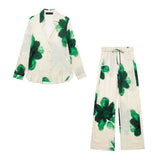 2025 Summer Casual Printing Trouser Set New Women's Hanging Shirt