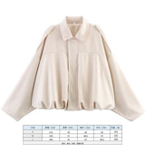 2025 Spring Pilot Jacket Bat Sleeve Zipper Loose Tuffen Jacket Women's Casual Jacket