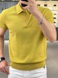 Short-Sleeved T-Shirt Men's Loose Niche Knit 2025 New Summer Personality Casual Simple Collar