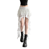 Fashion 2025 Summer New Women's Clothing Pure Hot Girl High Waist Irregular Design Short Skirt