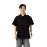 Fashion Short-Sleeved Men Polo Shirt Handsome Summer Hip Men's Shoulder Shirt Collar T-Shirt Niche Cotton Five-Sleeve