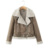 Women's Clothing 2025 New Large-Clip Women's Style Thick Locomotive Leather Fur Coat