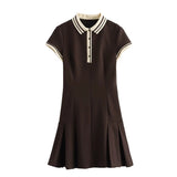 Women's Clothing 2025 Autumn Dress New Women's College Style Style Temperament Short Sleeve