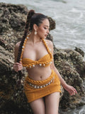 Summer 2025 Women's Fashion Fashion Sexy Beads Hanging Half-Skirt Suit
