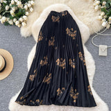 Chiffon Half-Dress Dress Woman Autumn 2025 New Shade Across The Flowing Large Umbrella Skirt Folded Flower A Word Half Skirt