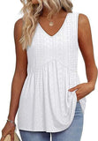 2025 New Women's Vest Flowing Lotus Leaf Side Top Women's Elegant Sleeveless V-Neck Doll Vest