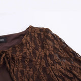 Spring 2025 New Fashion Temperament Round Horn Sleeve With Lace Dress Dress