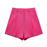 Women's 2025 Spring New Fashioned Colored Flax-Blend Vest + Shorts Set