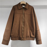 Women's 2025 New Retro Collar Imitation Leather Jacket Casual Coat