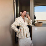 Women's Dress 2025 Explosion Fashion Two-Color Printed Collar With Blazer