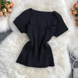 Summer Babes Style Short-Sleeved Design Sense Of Small Side Collar Machine Collar Collar Collar Collar Collar Collar Collar Collar Collar Collar Collar Collar Collar Collar Collar Collar Collar Collar Collar Collar Collar Collar Collar Collar