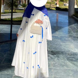 Middle Eastern Arab Women's 2025 New Dubai Abaya Loose Flare-Sleeve Bow Dress