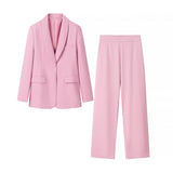 2025 Women's Winter New Temperament Evening Dress Collar Suit Jacket + Pants Suit