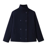 2025 Women's Autumn New Fashion Asymmetric Blending Short Loose Coat Coat