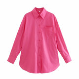 2025 Street Fashion 14 Color Urban Women With Pocket Shirt Casual Autumn Shirt