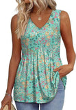 2025 New Women's Vest Flowing Lotus Leaf Side Top Women's Elegant Sleeveless V-Neck Doll Vest