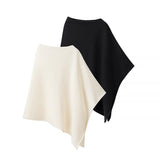 Spring 2025 New French Minimalist Penitry Small Irregular Knitted Shawl Woman