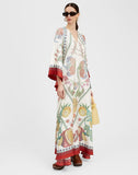New Summer Printed Seven-Sleeve Collared Dress