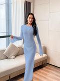 2025 New Beach Sunscreen Dress Jersey Women's Long-Sleeved Sexy Bare Back Dress Women's Summer Dress