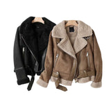 Women's Clothing 2025 New Large-Clip Women's Style Thick Locomotive Leather Fur Coat