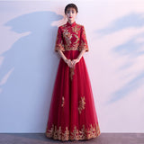 Bride Toast Dress Show 2025 New Medium And Long-Term Wedding Girl Can Usually Wear Back To The Door Plain Dress Evening Dress