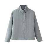 2025 Women's Autumn New Fashion Asymmetric Blending Short Loose Coat Coat