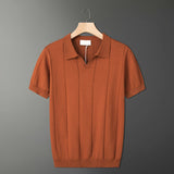 Light-Cooked Fashion Knitted T-Shirt Men's Summer Niche Breathable Short-Sleeved POLO Shirt Korean Version Of Loose Half-Sleeved Top