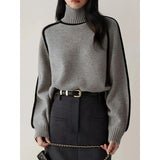 2025 Maillard Autumn Winter Stripes Thin Leisure Loose Set Knitted Lazy Wind Sweater