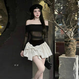 2025 Spring And Summer Women's New Fashion One-Word Shoulder Repair Leud Thrombochrome Bhise Small Vest