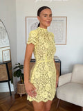 2025 Summer Women's New Bow Belt Lace Dress Body And Hip Skirt