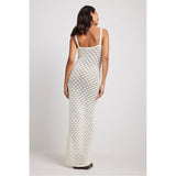 2025 Summer New Holiday Style Knitted Dress Women's Sling Skirt Side Open-Back Hollow Pattern Knitted Skirt
