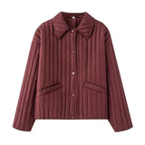Spring 2025 New Women's Casual Heart-Shaped Buckle Cotton Jacket Jacket