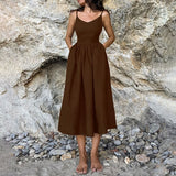 2025 Women's Elegant Sensual V-Neck High-Rise Fashion Sling Dress
