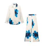 2025 Summer Casual Printing Trouser Set New Women's Hanging Shirt