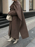 Autumn And Winter New Scarf Neckline Plus Long Hair Coat 2025 Fashion Lady's Coat