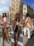 2025 Women's Autumn New Fashion Asymmetric Blending Short Loose Coat Coat