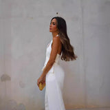 Autumn New Women's Folding Decoration High-Waist Wide Leg Pants Leak Back Hanging Neck Vest