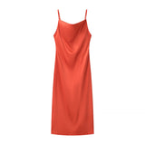 Women's Clothing 2025 Spring New Fashion Texture Texture Swing Tie Slings Fansuit Dress