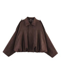 2025 Spring New Women's Fashion Army Green Velvet Effect Short Long Sleeve Epaulets Coat