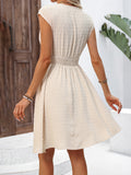 Women's Clothing 2025 Spring And Summer French Holiday Fascling Lace Hollow V-Collar Dress Clip Small Swing A Skirt