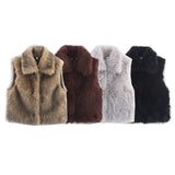 Women's Dress 2025 New Street Fashion Fur One Vest
