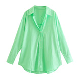2025 Street Fashion New Women's Clothing City Autumn Multi-Color V-Neck Casual Shirt