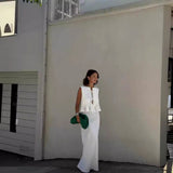 Summer New Women's Fashion Set With Sleeveless Vest Top High Waist Half-Body Skirt Two-Piece