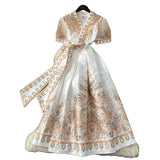 French Retro Style Printed Dress Women's Summer Strap High Sense Design Light Luxury Temperament Chic Dress