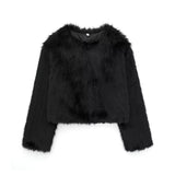 Women's Thick Lamb Fur Black Coat Women's Winter 2025 New Fur