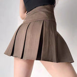Half-Body Skirt Female 100-Folded Skirt 2025 New High-Rise Small Small Man A-Word Short Skirt College Style