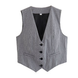 2025 Summer New Women's Street Fashion Leisure Vest 15 Color V Collar Vest