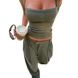 Fashion 2025 Autumn New Women's Sexy Hottie Simple Tight Sleeveless Short Vest